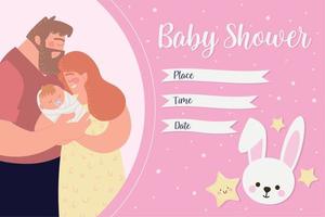 carta per feste di baby shower vettore