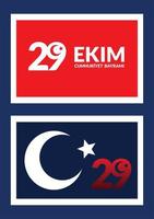 ekim cumhuriyet bayram, banner vettore