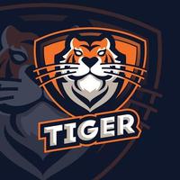 tigre scudo esport logo vettore