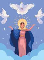 assunzione di vergine Maria e santo spirito vettore
