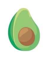 metà avocado icona vettore