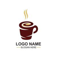 logo vettoriale minimalista della caffetteria. modello di logo di chicchi di caffè