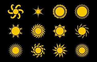 set di icone del sole vettore