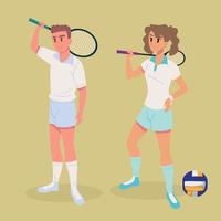 Giocatori coppia tennis vettore