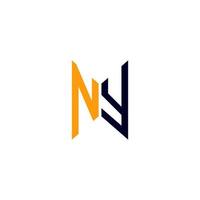 ny lettera logo design creativo con grafica vettoriale, ny logo semplice e moderno. vettore