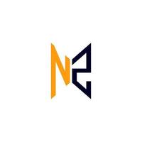 nz lettera logo design creativo con grafica vettoriale, nz logo semplice e moderno. vettore