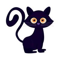 nero gatto cartone animato vettore