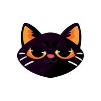 testa di gatto nero vettore