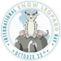 internazionale neve leopardo giorno bandiera design vettore