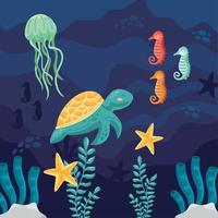 biodiversità vita marina subacqueo vettore