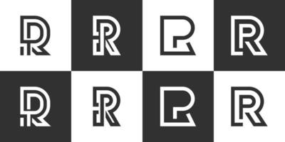 impostato di rp o pr lettera logo design vettore