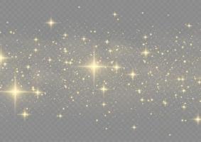 il polvere scintille e d'oro stelle brillare con speciale luce. vettore brilla. Natale leggero effetto.