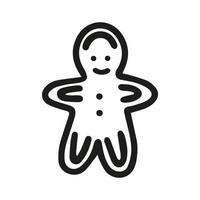 Pan di zenzero uomo nero silhouette icona su isolato sfondo. vettore illustrazione di bisquit per di stagione vacanze. Natale personaggio design - Zenzero pane biscotto con smiley viso