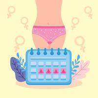 donne mestruazione e calendario vettore