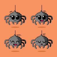 vettore illustrazione di carino ragno emoji