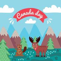 Canada giorno lettering nel nastro vettore