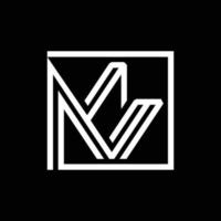 lettera mv monogramma geometrico logo vettore