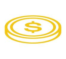 icona della moneta d'oro. disegno di denaro. simbolo piatto del dollaro d'oro. illustrazione vettoriale