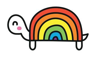 arcobaleno tartaruga vettore illustrazione