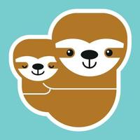 bradipo mamma e bambino vettore illustrazione