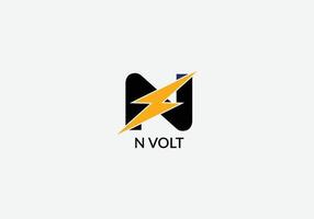 n volt astratto n lettera moderno iniziale Tech logo design vettore