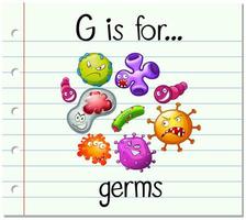 flashcard lettera g è per i germi vettore