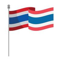 sventolando la bandiera della thailandia vettore