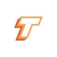 iniziale lettera t logo design vettore
