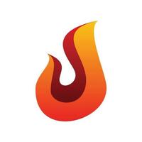 fuoco fiamma rosso forma logo design vettore