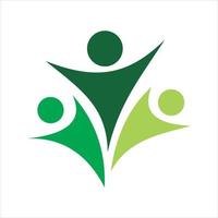 verde Comunità gruppo persone logo design vettore