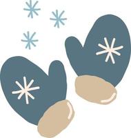 muffola con fiocchi di neve. mano disegnato scarabocchio. , cartone animato, minimalismo. carta, manifesto, etichetta. inverno capi di abbigliamento accessorio nuovo anno Natale accogliente hygge vettore