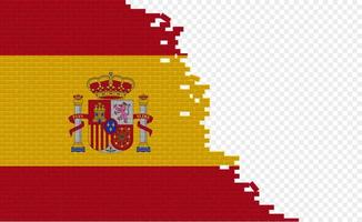 Spagna bandiera su rotto mattone parete. vuoto bandiera campo di un altro nazione. nazione confronto. facile la modifica e vettore nel gruppi.