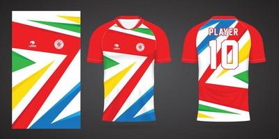 modello di design sportivo in jersey di calcio colorato vettore