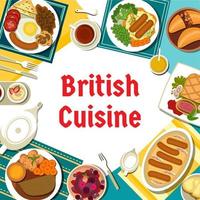 Britannico cibo ristorante menù copertina modello vettore