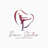 fitness ginnastica con nastro logo design vettore