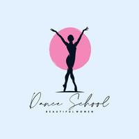 moderno danza scuola logo design vettore