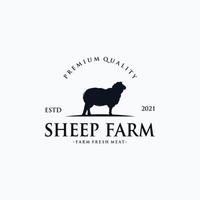 azienda agricola logo design concetto agnello azienda agricola vettore
