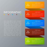 Infografica modello con il Immagine di 5 rettangoli vettore