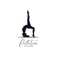 pilates yoga logo identità design vettore