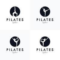 pilates yoga logo identità design vettore