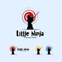 un' semplice ancora carino poco ninja logo design vettore