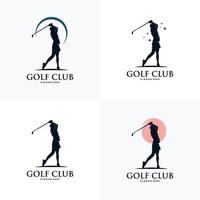 golf sport silhouette logo design modello vettore