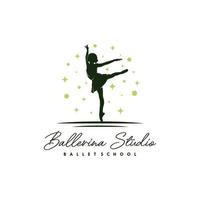 ballerina nel il stelle logo design modello vettore