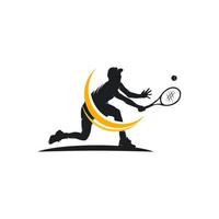 tennis giocatore stilizzato vettore silhouette logo