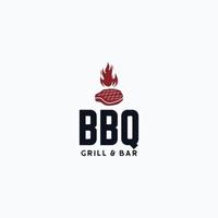 Vintage ▾ barbecue bistecca grigliato logo vettore