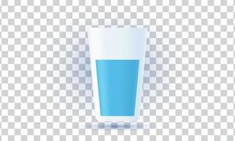 unico realistico bicchiere acqua icona 3d design isolato su vettore