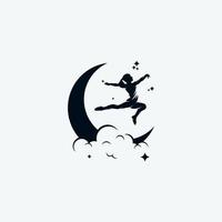 ginnastica Luna logo design modello vettore