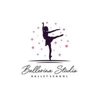 ballerina nel il stelle logo design modello