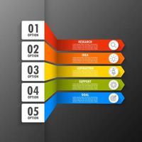 Infografica modello con il Immagine di 5 rettangoli vettore