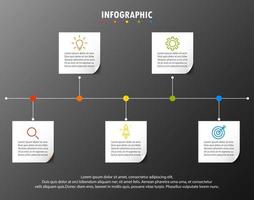 Infografica modello con il Immagine di 5 rettangoli vettore